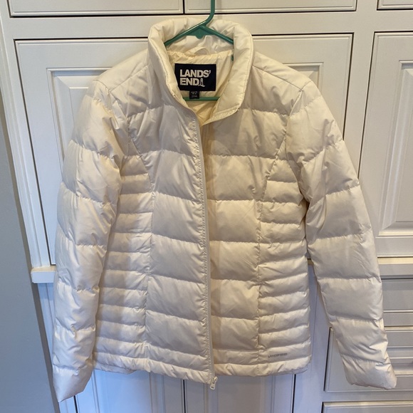 Lands' End Jackets & Coats Great Off White Lands End Puffer Jacket